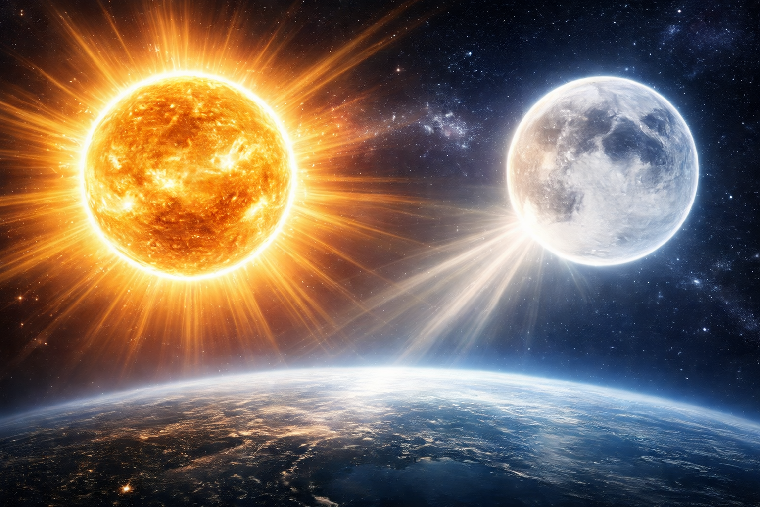 सूरज और चाँद की रोशनी: चिराग और आईना (Sun & Moon: The Lamp and The Reflector)