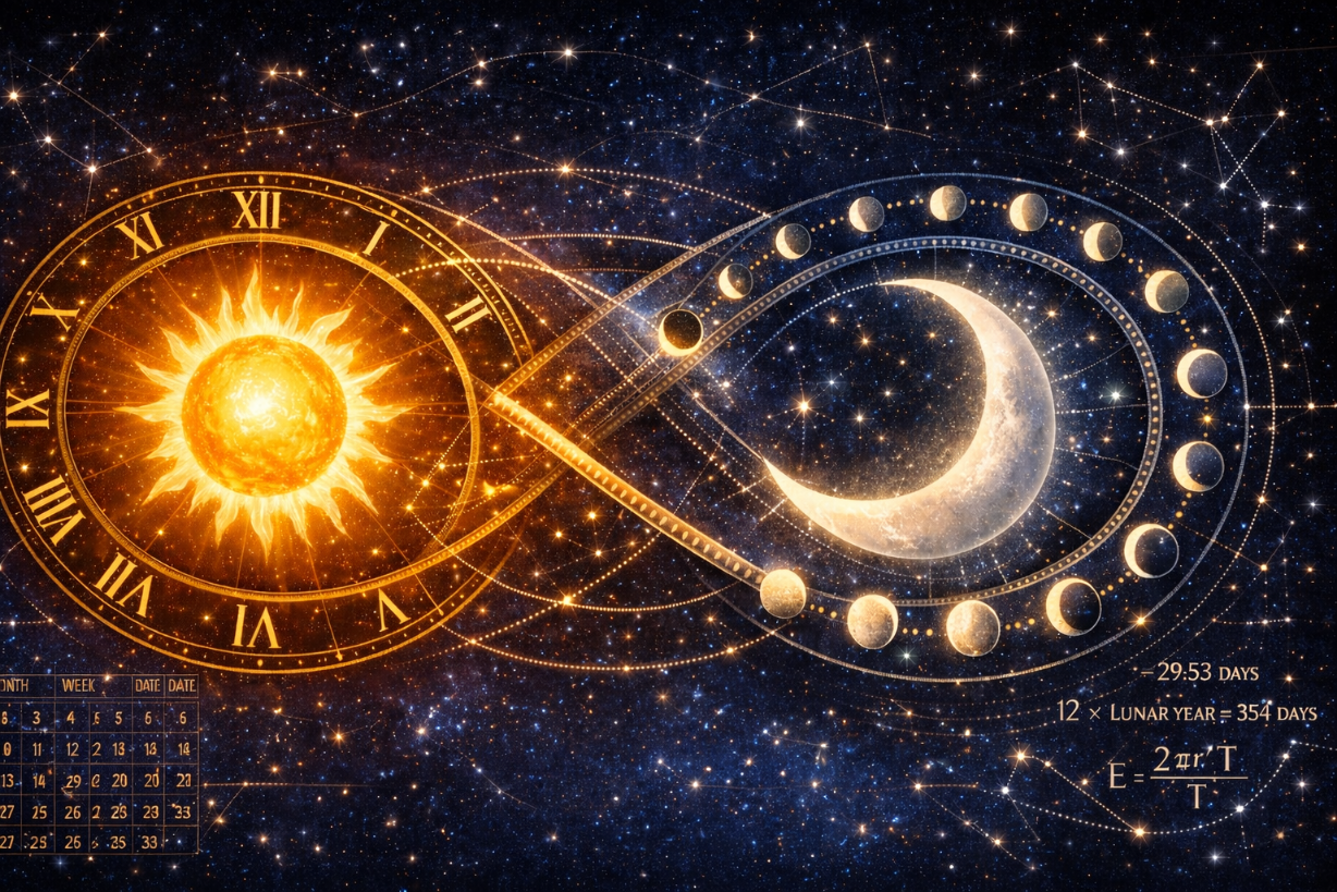 समय की रचना और समय का गणित: सूरज, चाँद और कैलेंडर (Creation of Time & Mathematics of Time: Solar & Lunar Calendars)